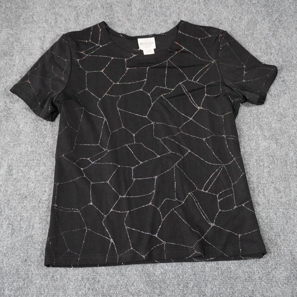 Bentley Sparkle Embellished Top‎ Geometric Print Short Sleeve - Medium
